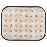 Orange Owl Illustration Pattern Car Mat