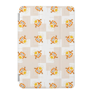 Orange Owl Illustration Pattern iPad Mini Cover