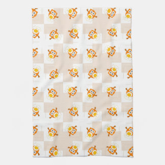 Orange Owl Illustration Pattern Kitchen Towel