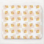 Orange Owl Illustration Pattern Mouse Pad