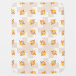 Orange Owl Illustration Pattern Stroller Blanket