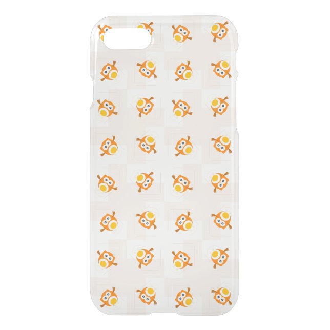 Orange Owl Illustration Pattern Uncommon iPhone Case (Back)