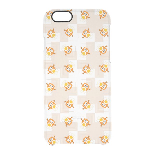 Orange Owl Illustration Pattern Uncommon iPhone Case (Back)