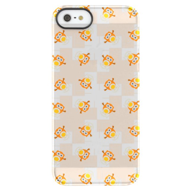 Orange Owl Illustration Pattern Uncommon iPhone Case (Back)
