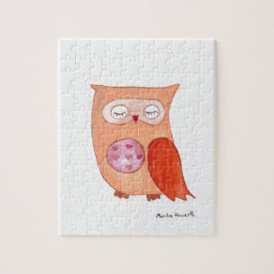 Orange owl jigsaw puzzle