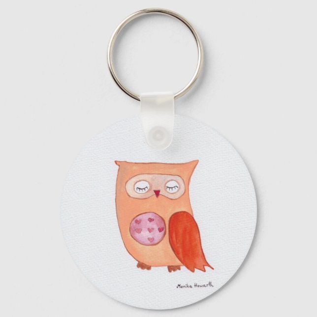Orange owl keychain (Front)