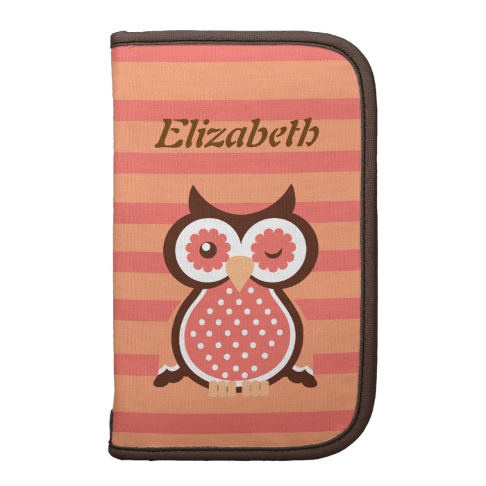 Orange Owl Personalized Folio Organizers