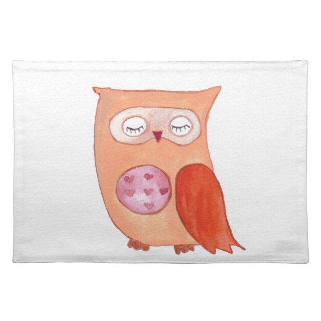 Orange owl placemat (Front)