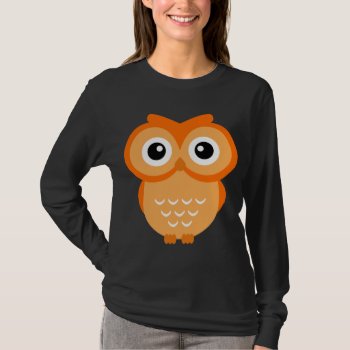 Orange Owl T T-shirt by KaleenaRae at Zazzle