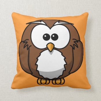 Orange Owl Throw Pillow by QuoteLife at Zazzle