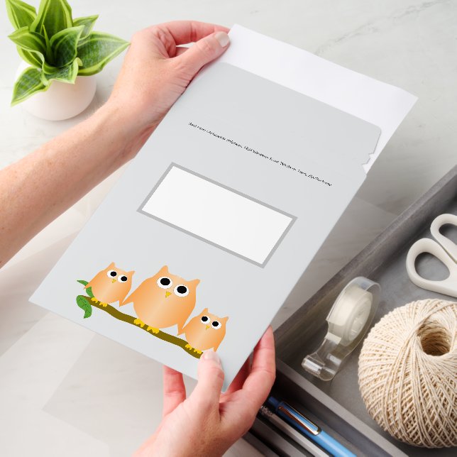 Orange Owls Design Envelope Mailers (Desk)