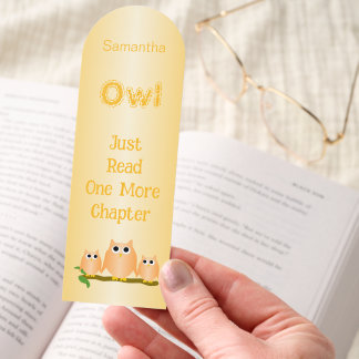 Orange Owls Design Personalised Bookmarks