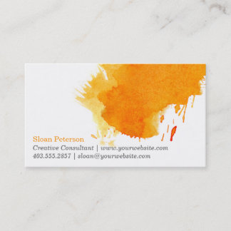 Orange Paint Smudge Business Card