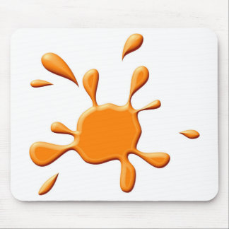 Orange Paint Splodge Mouse Pad