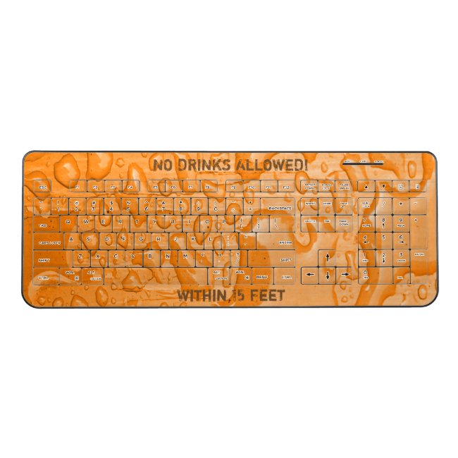 Orange Paint with Water Droplets and Warning