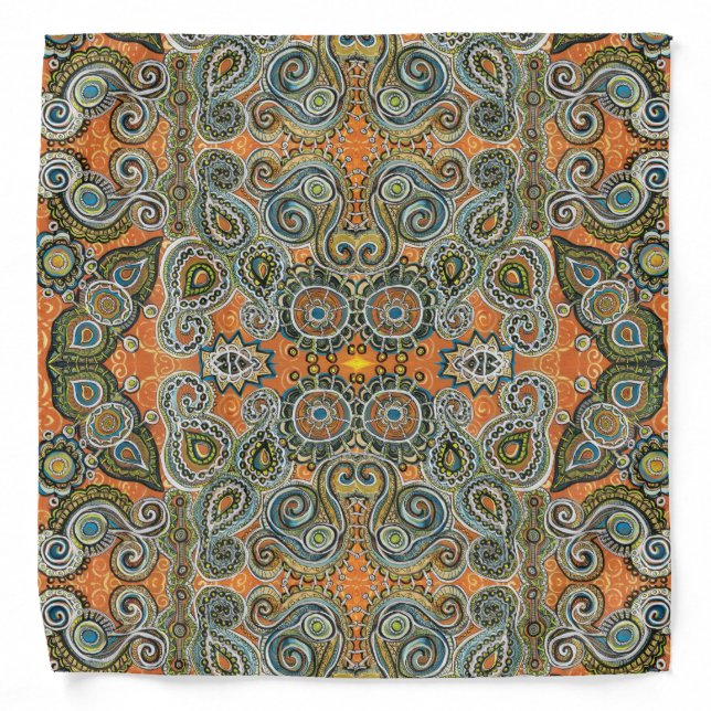 orange paisley bandanna (Front)