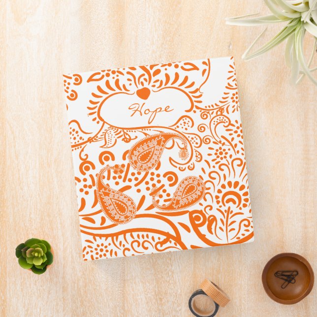 Orange Paisley Binder (In Situ)