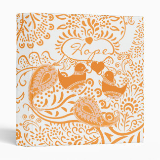 Orange Paisley Love Birds Binder