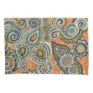 orange paisley pillow case