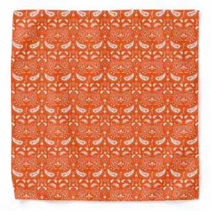 Orange Paisley Print Adult Bandana