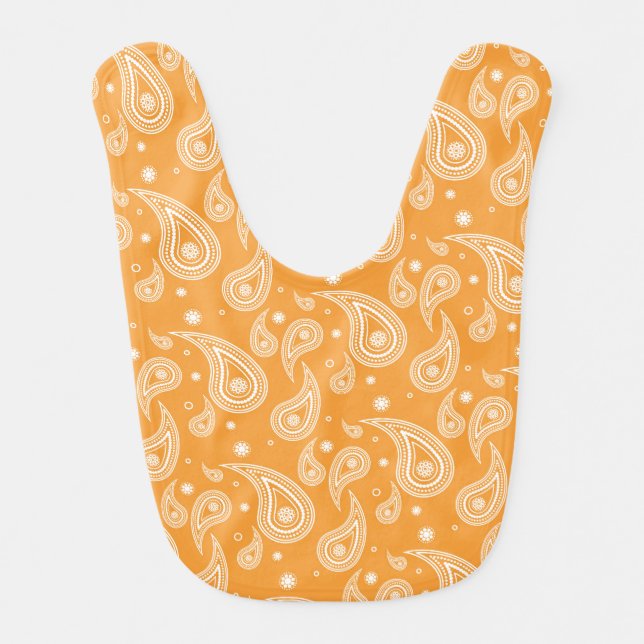 Orange Paisley Print Bib (Front)