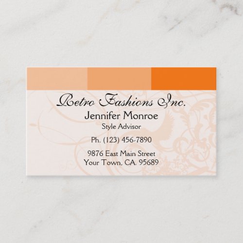 Orange Palette Urban Style Personal Business Cards