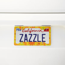 Orange Palm Fronds License Plate Frame