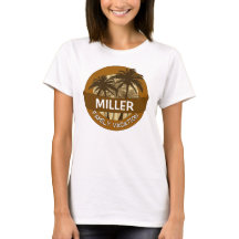 Orange palm tree customizable family vacation tee