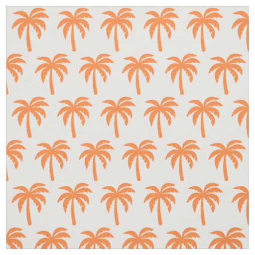Orange Palm Tree Fabric