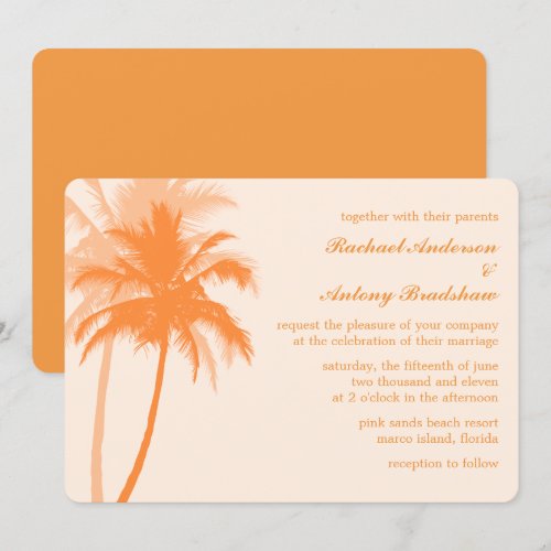 Palm Trees Tropical Wedding Invitations