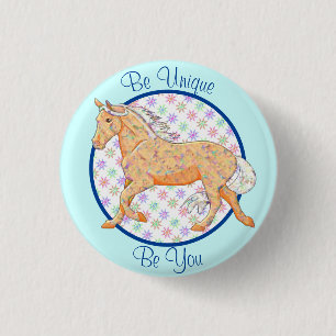 Orange Palomino (blue/purple) Button