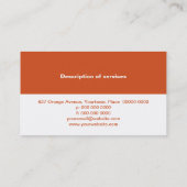 Orange Panel Business Card (Back)
