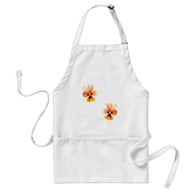 orange pansies adult apron (Front)