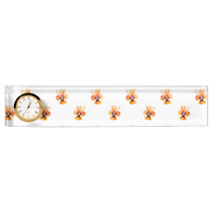orange pansies desk name plate