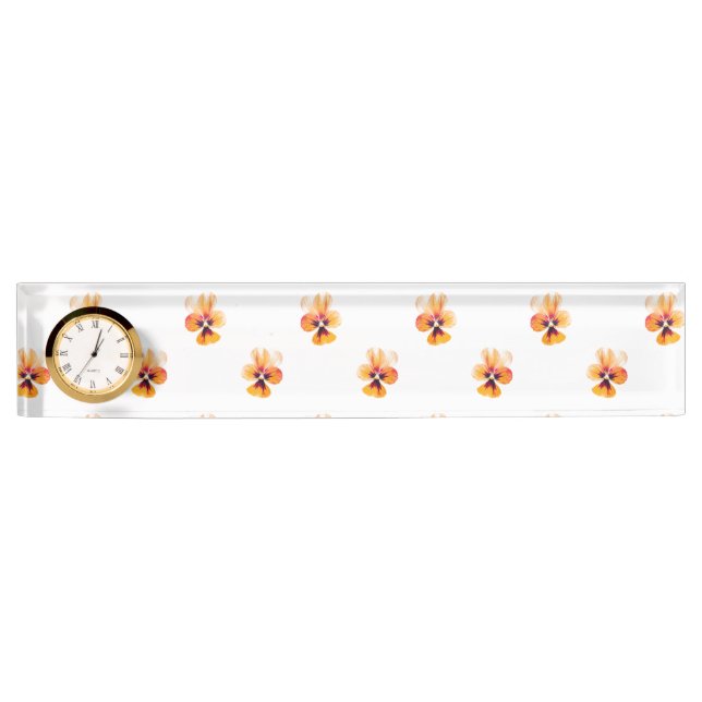 orange pansies desk name plate (Front)