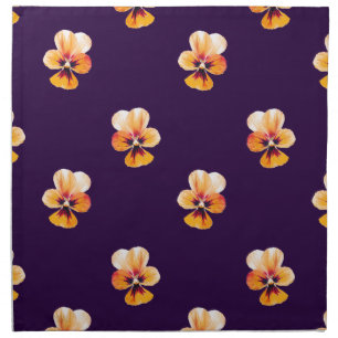 orange pansies napkin
