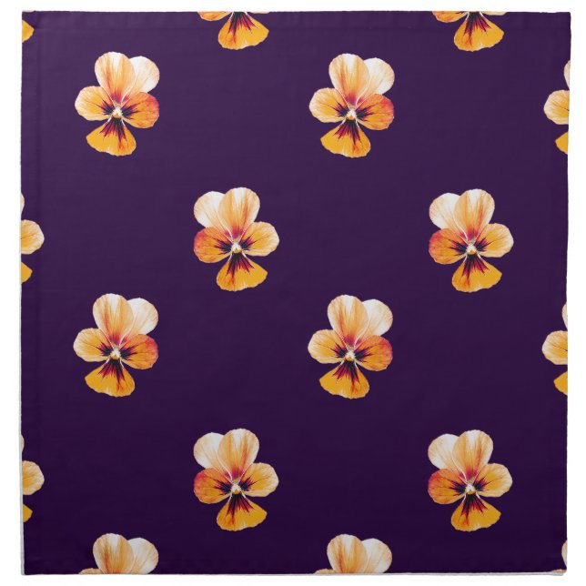 orange pansies napkin (Front)
