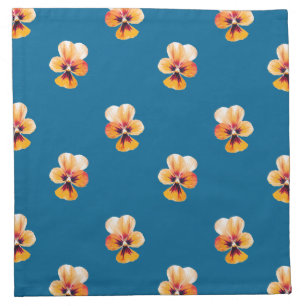 orange pansies napkin