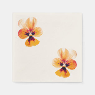 orange pansies napkins