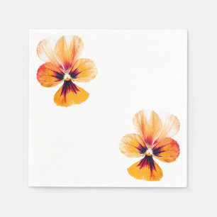 orange pansies napkins