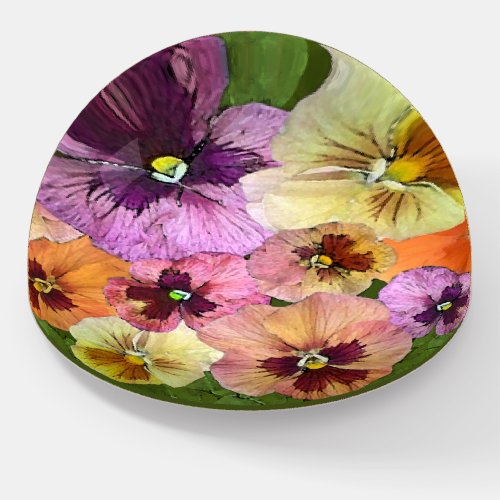 Orange Pansy Bouquet Paperweight