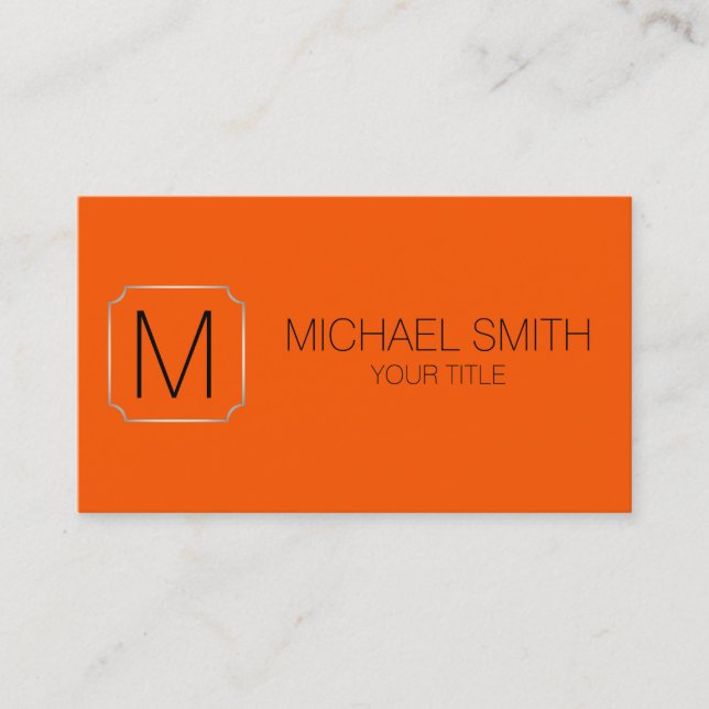 Orange (Panton) color background Business Card (Front)