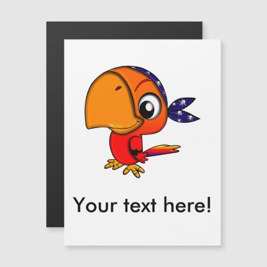 Orange parrot cartoon (Front/Back)