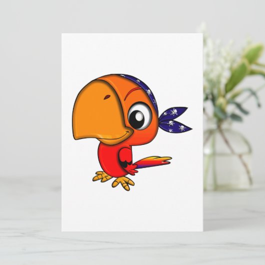 Orange parrot cartoon (Standing Front)