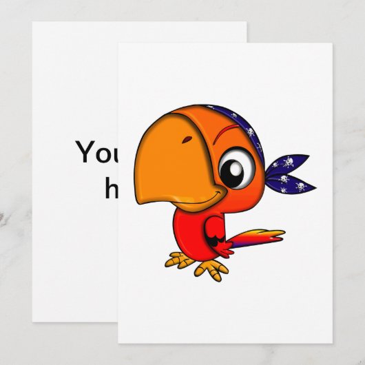 Orange parrot cartoon (Front/Back)