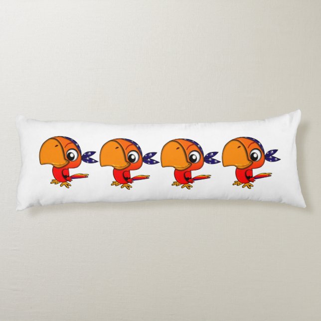 Orange parrot cartoon body pillow (Back)