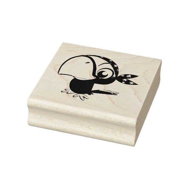 Orange parrot cartoon rubber stamp (Stamp)