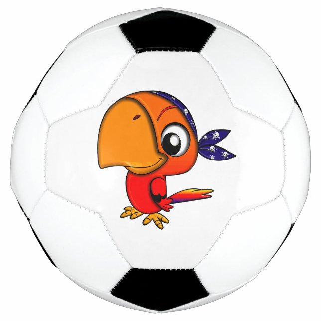 Orange parrot cartoon soccer ball (Front)