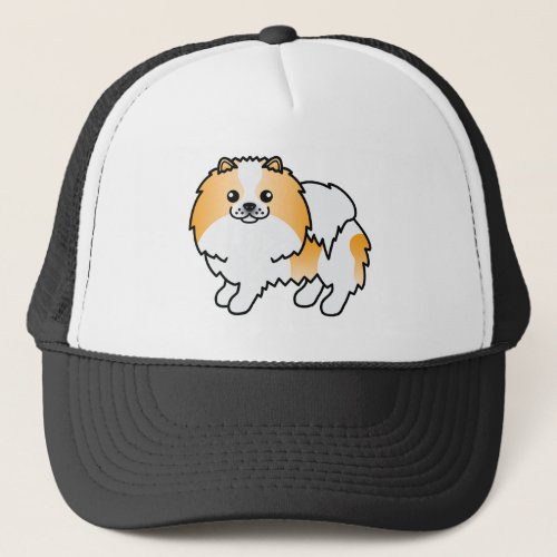 Orange Parti_Color Pomeranian Cute Cartoon Dog Trucker Hat