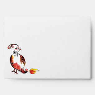 Orange Partridge Cute Hand-Illustrated Bird Art Envelope
